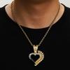 TEMU Hot Selling Love Alloy Pendant Hip Hop Personalized Design Cuban Chain Trendy Men's Necklace
