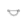 2 Stück Chirurgisches Titan Gerader Barbell Zirkon Rund U-Form Brustwarzenringe Sexy Piercing Brustschmuck Damen Accessoires