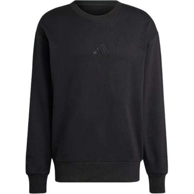 Solid Color Logo Textured Ribbed Collar Long Sleeve Sweatshirt Men Sweatshirt Black IX1261