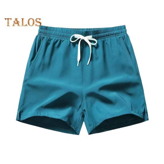 

Мужские шорты с эластичным поясом, регулируемые повседневные шорты на шнурке с карманами, однотонные быстросохнущие спортивные шорты L синий