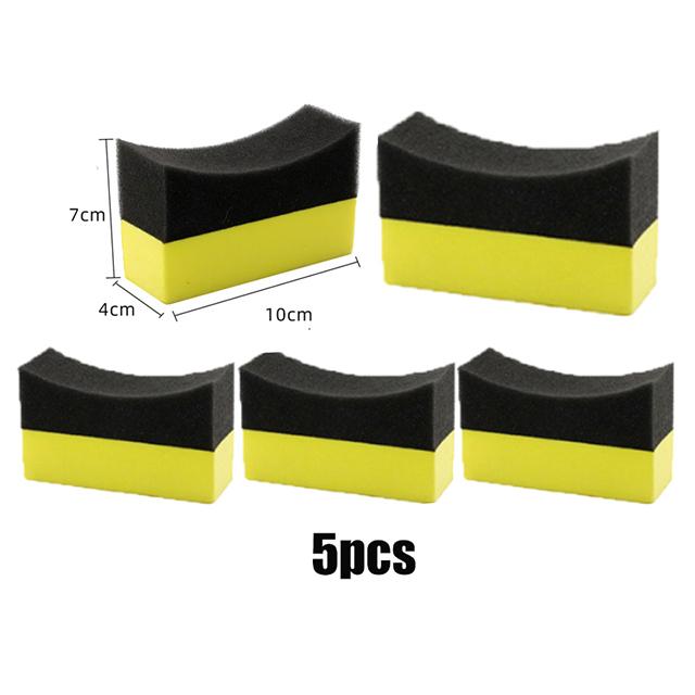 Car Wheel Polishing Waxing Sponge Brush Tire Cleaning Foam Sponge Pad Tyre Polish Detail Wash Wiper Cleaner Tool Car Accessories