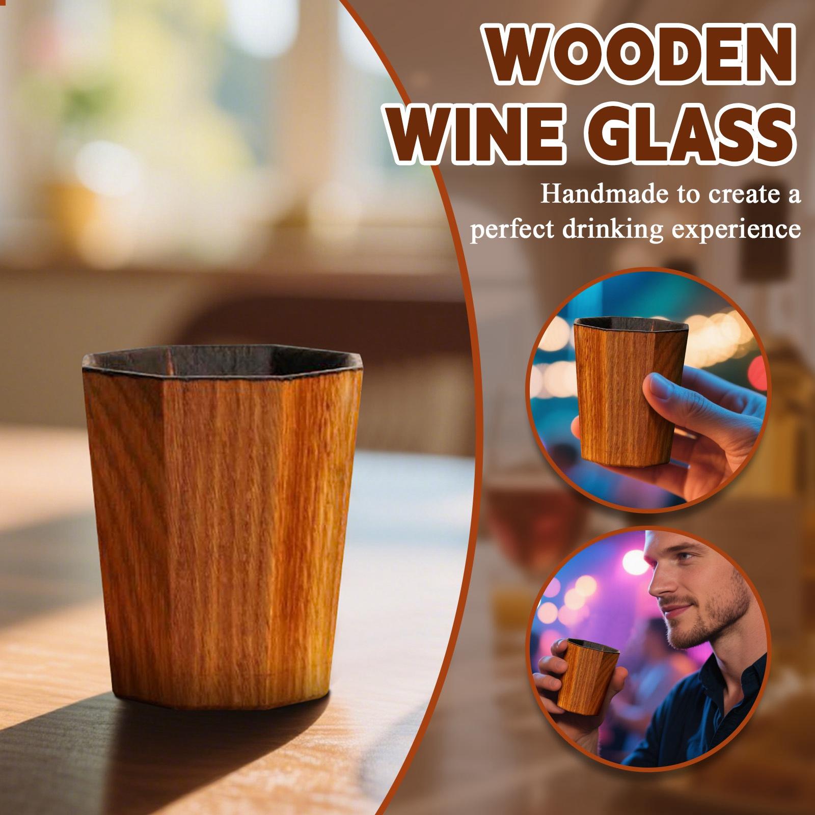 

Стакан для виски ручной работы - Восьмиугольная форма, обугленная внутренняя поверхность, деревянный стакан с лазерной гравировкой для виски и коктейлей, 6 жидких унций, премиальная посуда для напитков, идеальный Г One Size