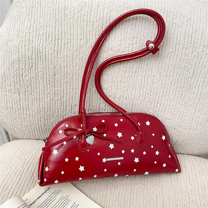 New PU Stars Bow Zipper Sweet Bag Exquisite Texture Fashion Shoulder Bags 2026 High Quality Affordable Luxury Satchels Bags