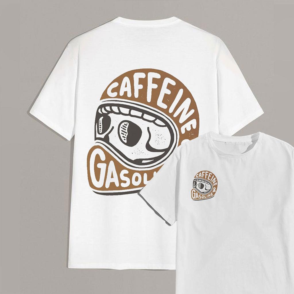 

Caffeine & Gasoline Graphic Cotton T-shirt Unisex Men Women Summer Luxury Brand Tops Short Sleeve Classic Fashion Tee Essentials 4XL