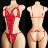 Women's Bodysuit Crotchless Sexy Temptation Adult Open Cross Erotic Lingerie Pajamas Lace Sex Bodysuit V-neck Mini  Underwear