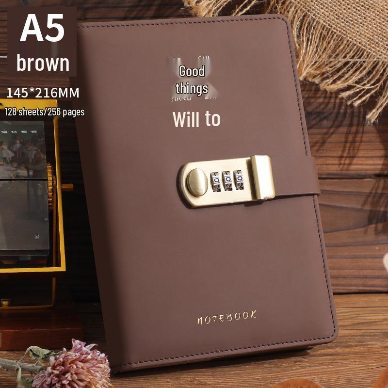 Minimalist Lock Diary & Notebook with Invisible Combination Closure for Students & Professionals