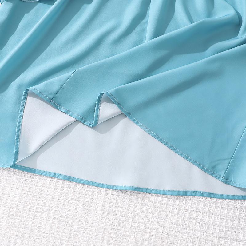 Modisches blaues Kleid für Mädchen: Elegantes Langarmkleid für Kinder Frühling und Sommer