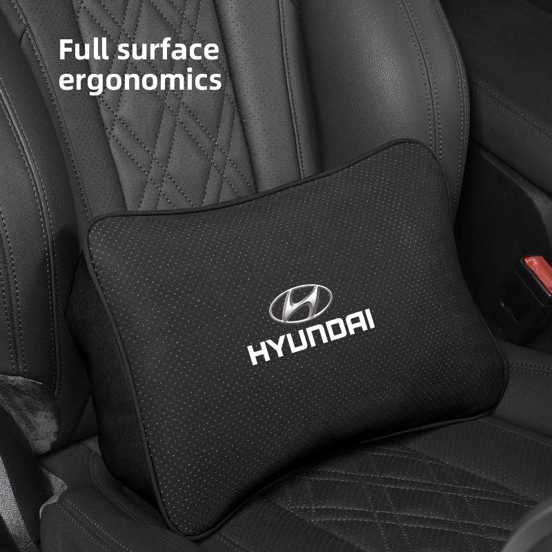 Car Suede Seat Headrest Auto Waist Rest Comfort Pillow For Hyundai Matrix Bayon Venue Veloster Tucson IX35 I40 Sonata IX20 Azera HH51