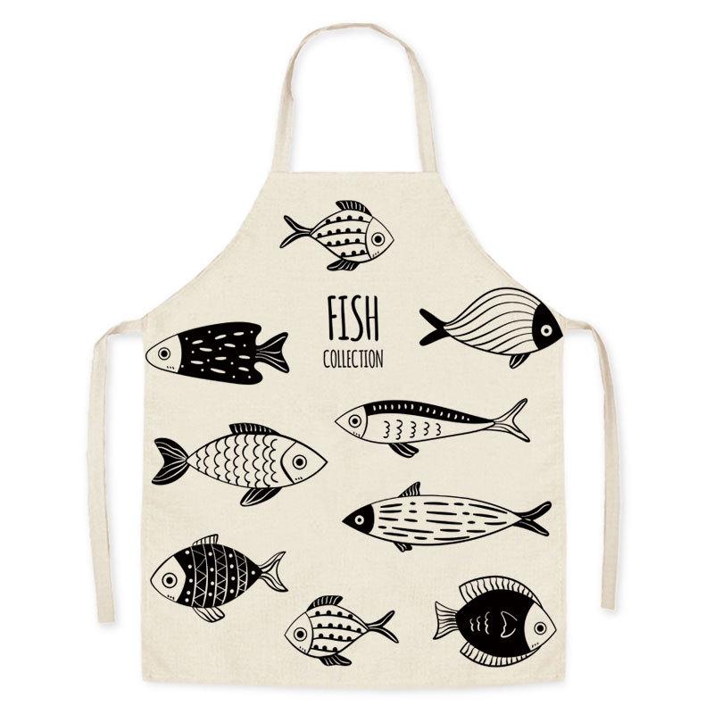 Marine-Themed Stain-Resistant Parent-Child Sleeveless Apron Children s One Size