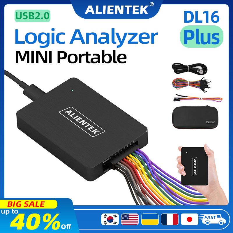 ALIENTEK Logic Analyzer DL16 250MHz Max Sample Rate 16Channels Logic Analyzer Tools ARM FPGA Debug Protocol Decoding Software