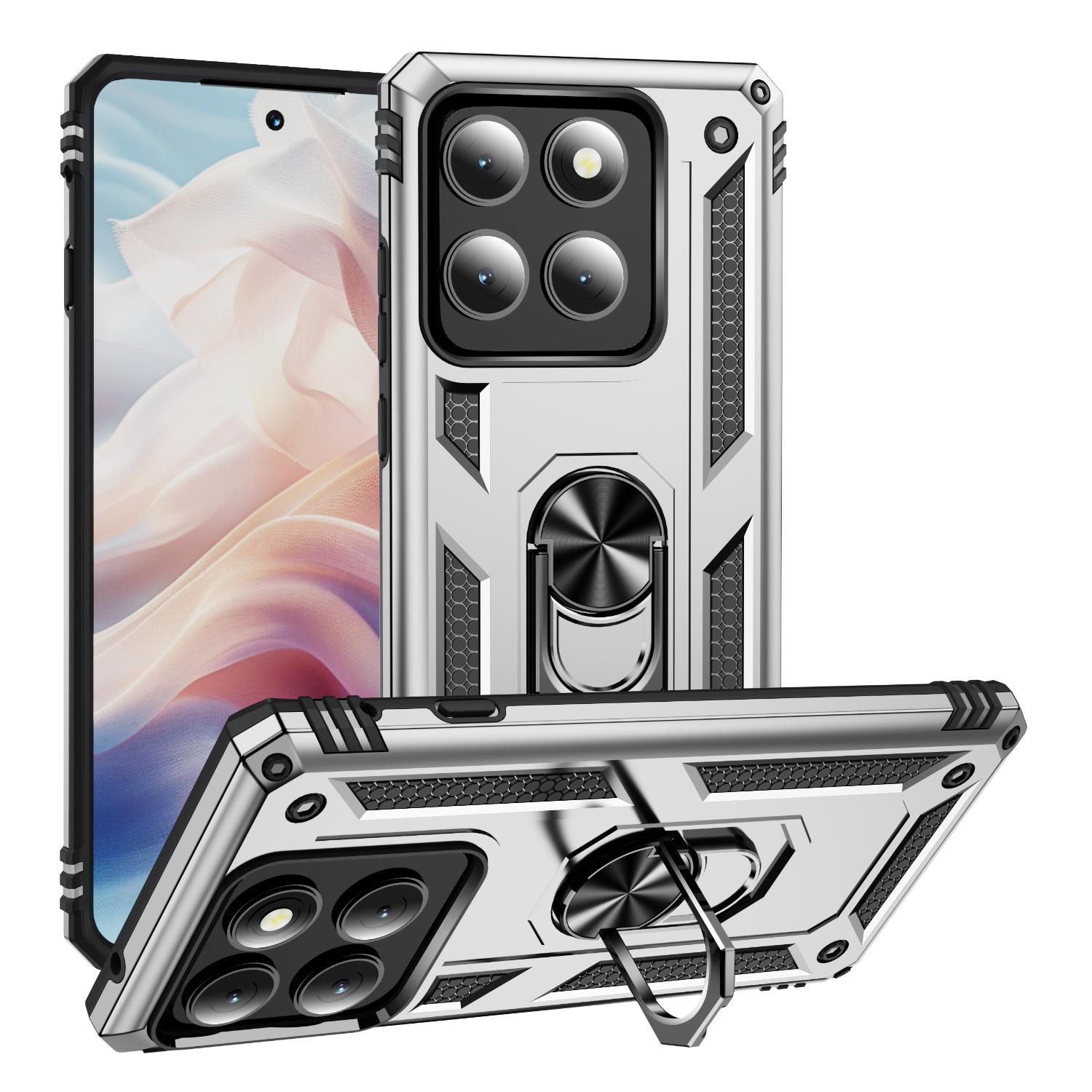 

For Motorola Edge (2025) 5G Case PC+TPU Phone Cover with Kickstand Silver