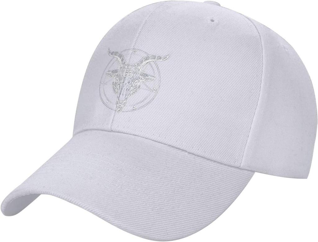 Baphomet Pentagram Goat Head Baseball Cap Casual Cotton Adjustable Curved Brim Dad Hat Unisex