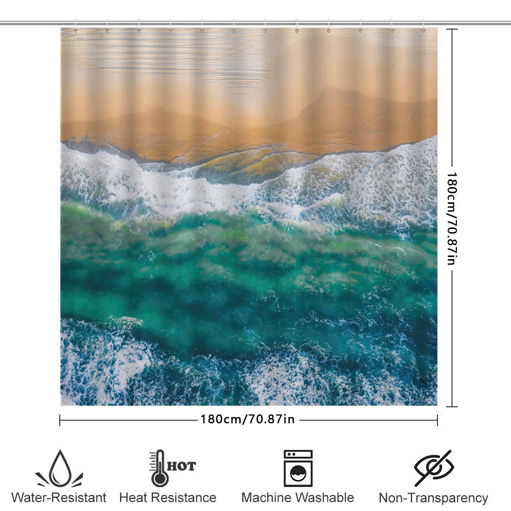 Beautiful Ocean Waves Shower Curtain Perfect For Your Bathroom Decor