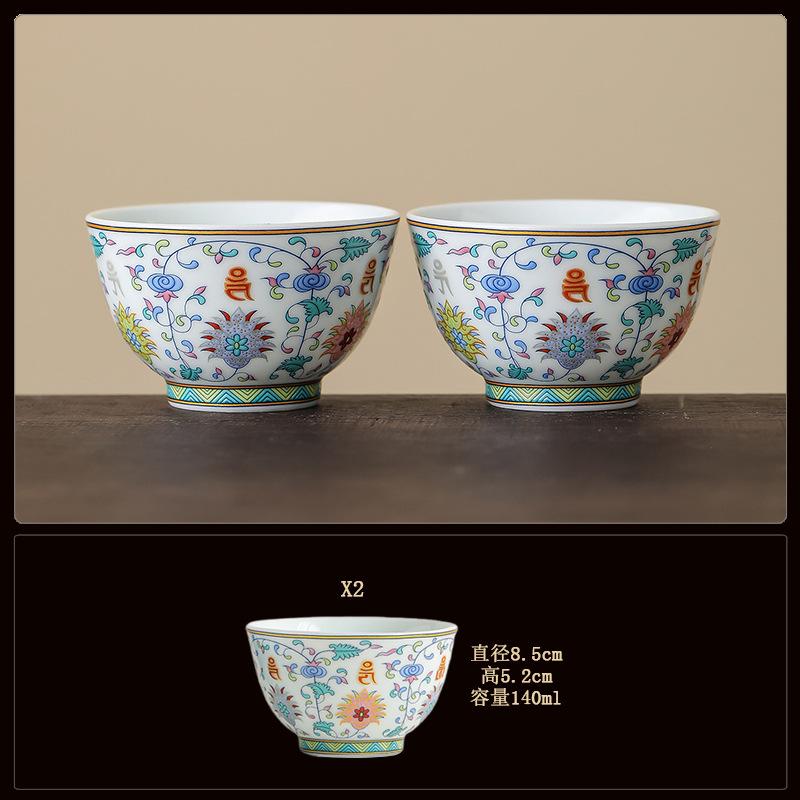 Blue and white bucket color tea cup New Chinese ceramic personal master cup Home office hospitality tea set Press hand small teacup