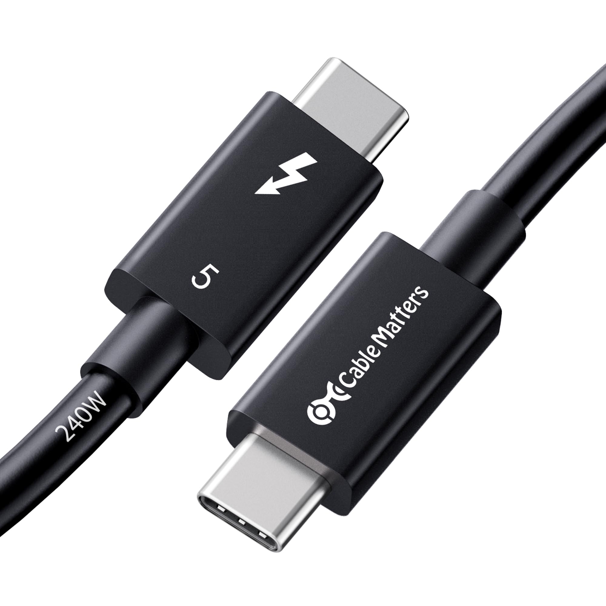 

Cable Matters Кабель Thunderbolt 5 80 Гбит/с с пропускной способностью 120 Гбит/с 240 Вт Thunderbolt 5 Thunderbolt Black [сертифицирован Intel] - 1 м, [Up Boost, зарядка, 8K/4K чёрный