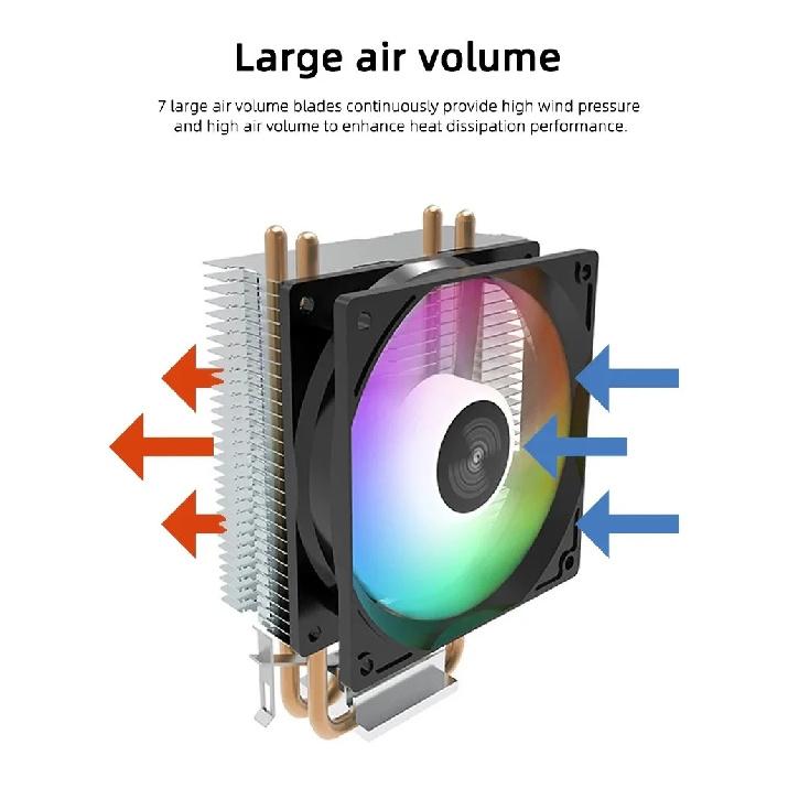 Coolcirc A400 CPU COOLER 4 Heat pipes 9cm RGB Cooler PC Air-Cooled Radiator Quiet Hydraulic Bearings For AMD AM2/AM3/AM4