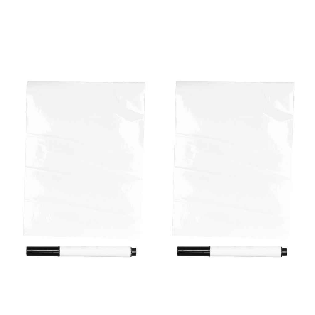 2Pcs PVC Erase Whiteboard Sticker Self Adhesive Whiteboard for School Office Home 11.8 X 15.8in