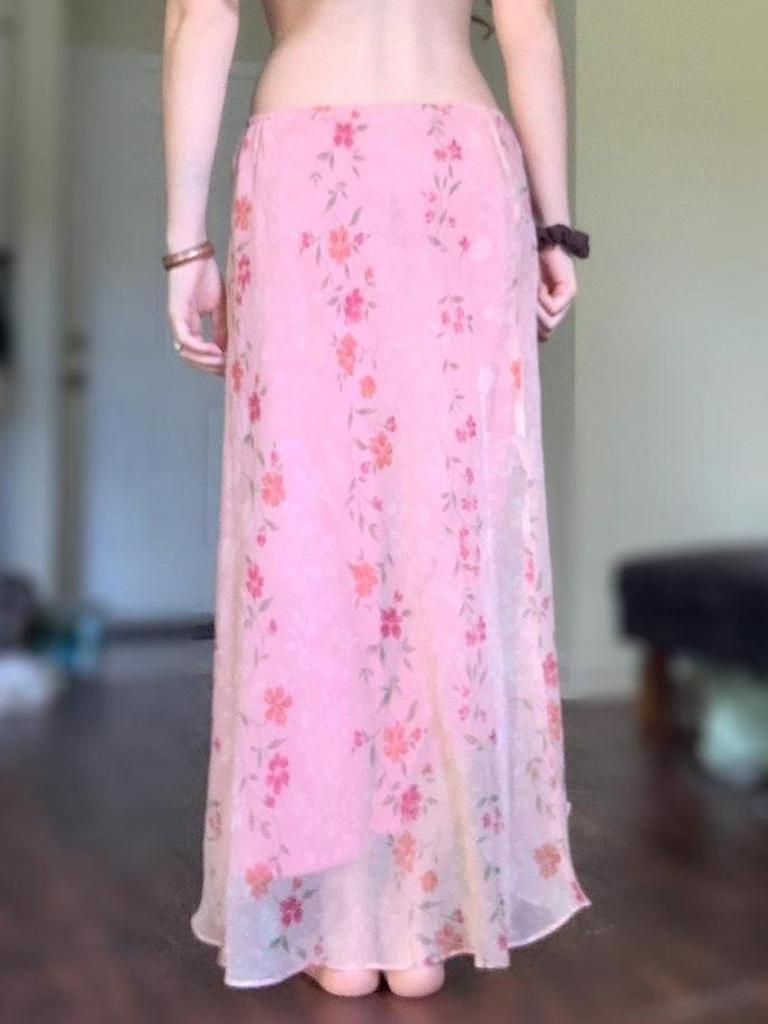Spicy Floral Ruffle Mesh Skirt - Irregular Hem for Summer Vacation