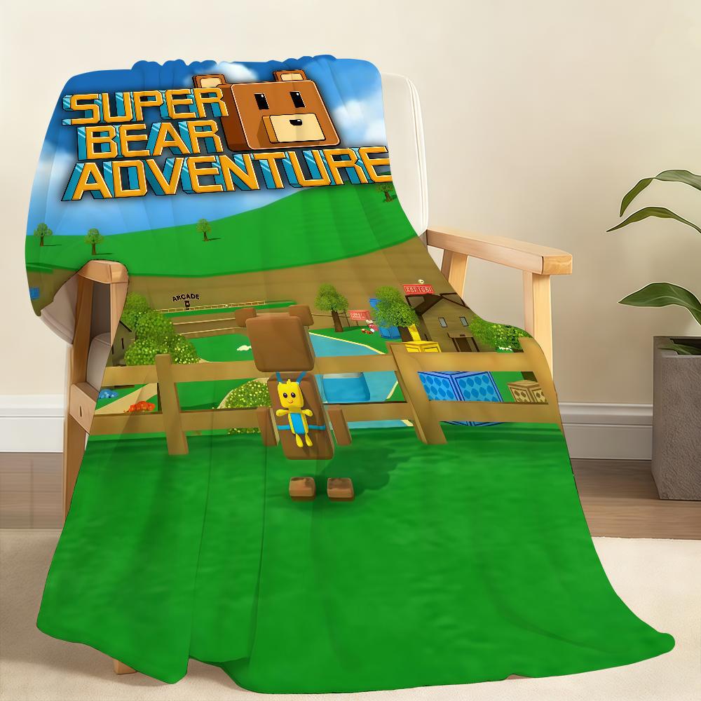 Cute A Adventure Blanket Soft Throw Blanket funny Bear Club for Home Bedroom Bed Sofa Picnic Travel S Super Office Blanket Gift 75x90cm
