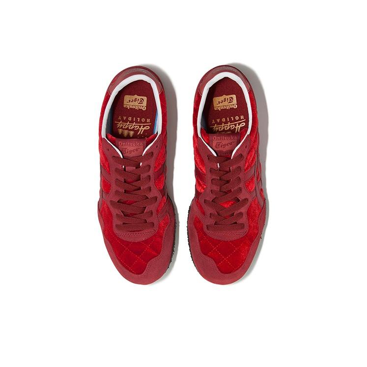ONITSUKA TIGER Serrano Stoff Trendige Rutschfeste Strapazierfähige Leichte Niedrig geschnittene Lifestyle Freizeitschuhe Unisex Sneaker Rot 1183B390-600