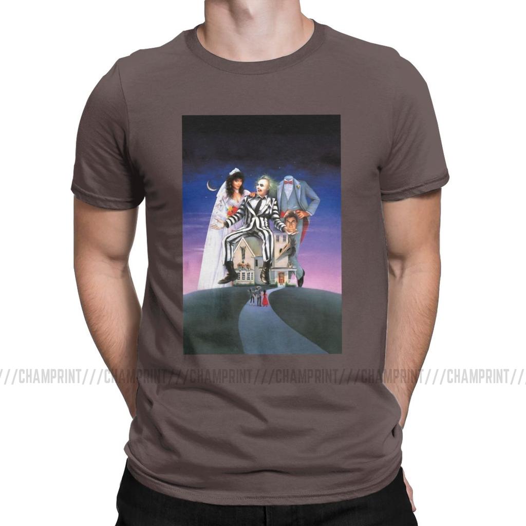 Beetlejuice Movie Poster Men T Shirts Horror Casual Tee Shirt Short Sleeve Crew Neck T Shirt