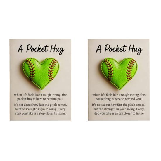 Golf Pocket Hug with Card Heart-Shaped Softball Golf Ball Pocket Hug Token Encouragement Keepsake Gift for Softball Lovers Golfers Sports Enthusiasts