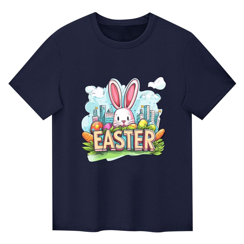 Barn Tryckt Kortärmad Rundhalsad Casual Bekväm Lös Lätt Topp