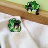 Japanese Cute Black Kitten Cartoon Brooch for Bags & Clothing
