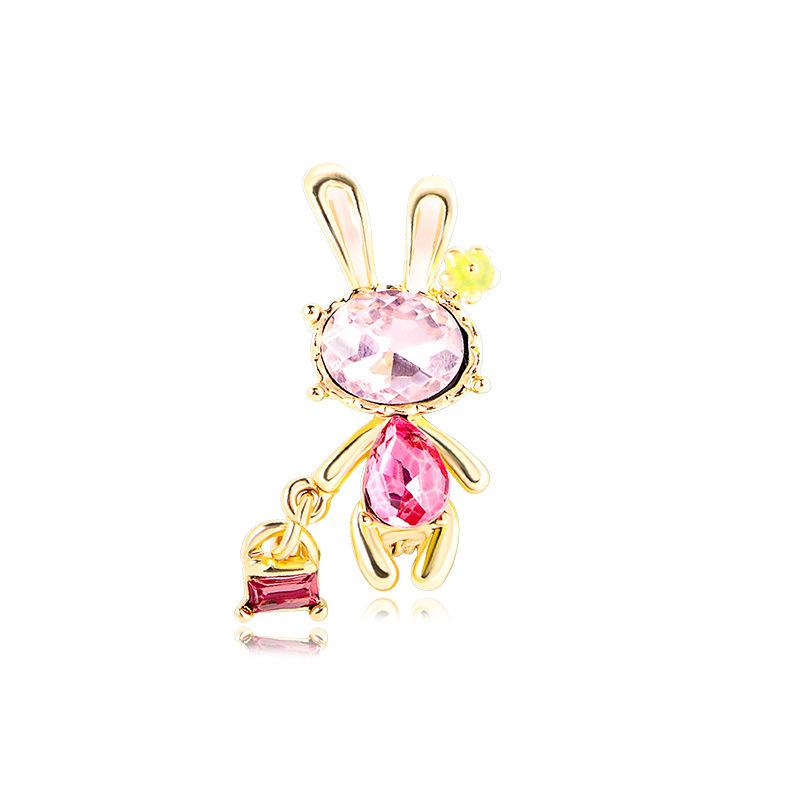 Fashion Cute Bunny Brooch Summer Clothes with Accessories High Sense Light Luxury Exquisite Animal Rabbit Corsage Woman