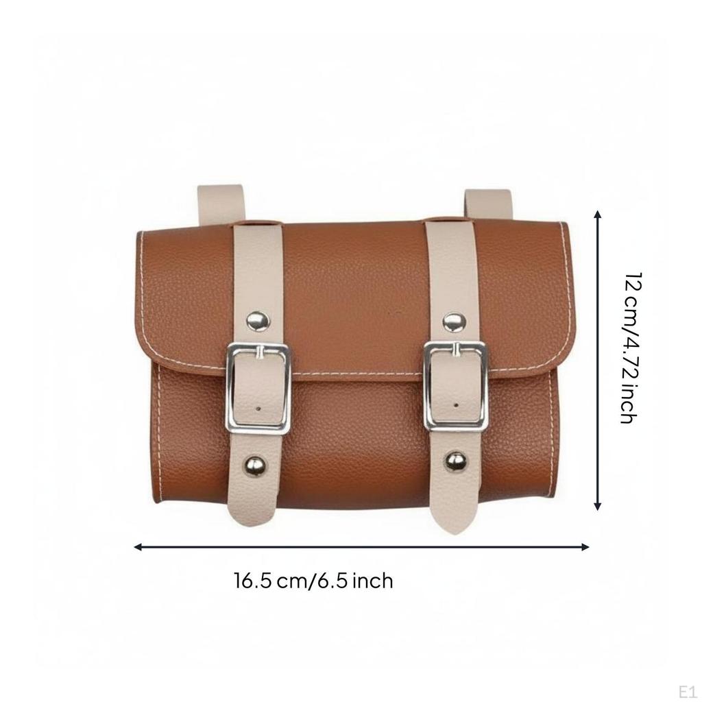 Borsa in Pelle per Bicicletta Vestibilità Universale Tasca Vintage per Bici Design Decorativo Retrò per Pendolarismo,