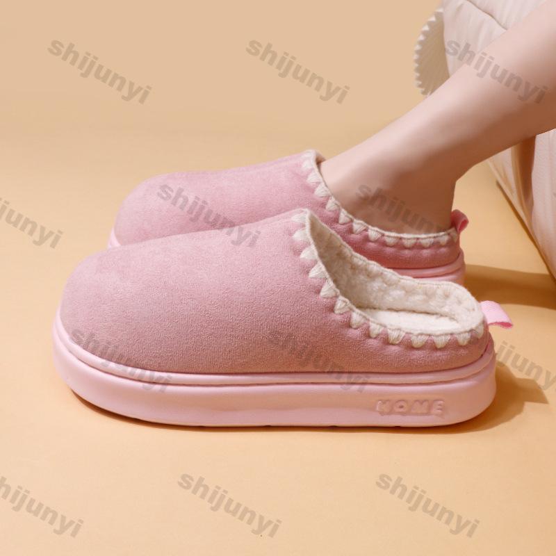 Couple Cotton Slippers 2025 Women's Autumn Winter Home Warm Plush Slippers Indoor Lightweight Comfortable Platform Flats