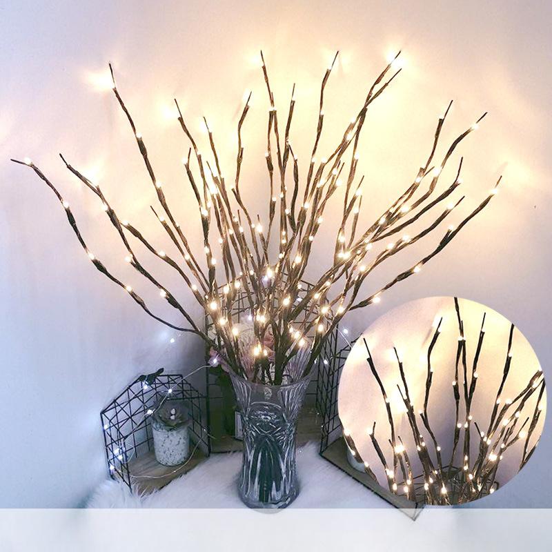 1 PC White Birch Branch Lights Battery Operated 20 LED Fairy Lights Willow Branches for Home Bedroom Inside Outdoor Decoration