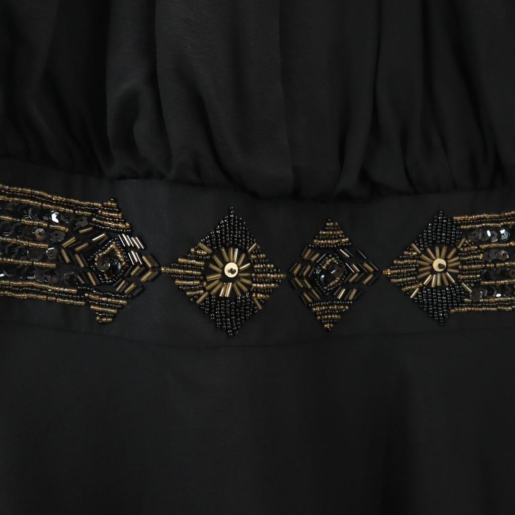 GRACE CONTINENTAL Seide Ärmellos Mini Kleid 36 schwarz Damen Gebraucht