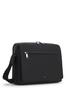 BOSS Grained Faux Leather Messenger Bag with Embossed Logo, Men's, One Size, Black