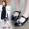 Girls Princess Shoes Spring Autumn Newest Style Big Bow Lowcut Soft Leather Shoes Kids Students Dress Dance Flat Shoes Size