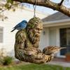 2Pcs Sasquatch Bird Feeder Decorative Outdoor Feeder Resin Sasquatch Sculpture Birdseed Tray for Tree Backyard Garden Art Decor Nature Lovers Gift