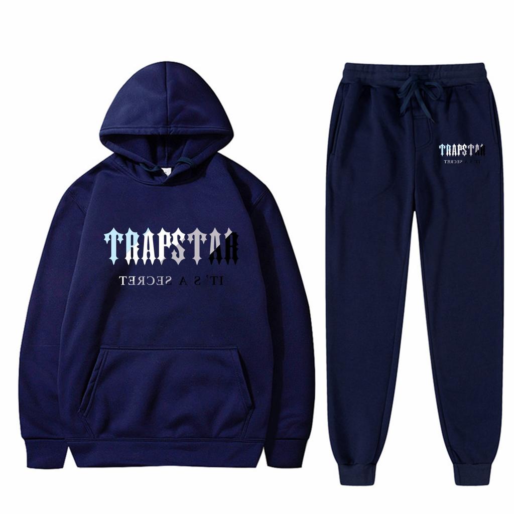 Herren- und Damen-Plüsch-Langarmhose Lockerer Kapuzenpullover Bestickt Bedrucktes Kapuzenpullover-Set