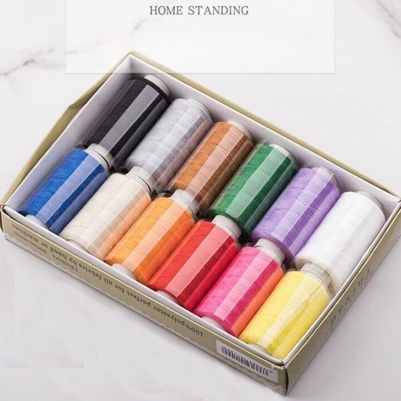 1BOX sewing thread 12-color sewing thread hand sewing kit handmade DIY combination set boxed color coil