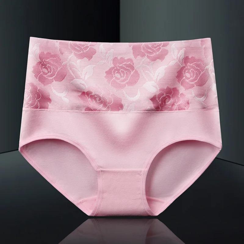 S/Los Damenunterwäsche Übergröße Baumwollhöschen Hoher Bund Slips Sexy Dessous Weibliche Höschen 5XL Nahtlose Unterhosen Mädchen L&1pc pink
