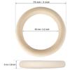 Unfinished Wooden Rings For Crafts, 75Mm Natural Solid Wood Rings For DIY Macrame And Jewelry 20PCS