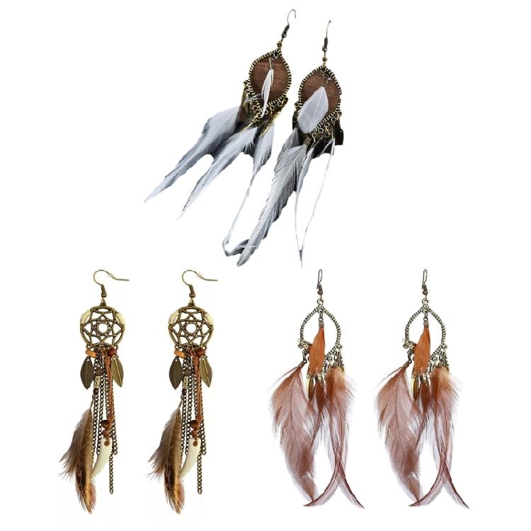Boho Vintage Stil Ohrringe Sommer Traumfänger Mode Temperament Quaste