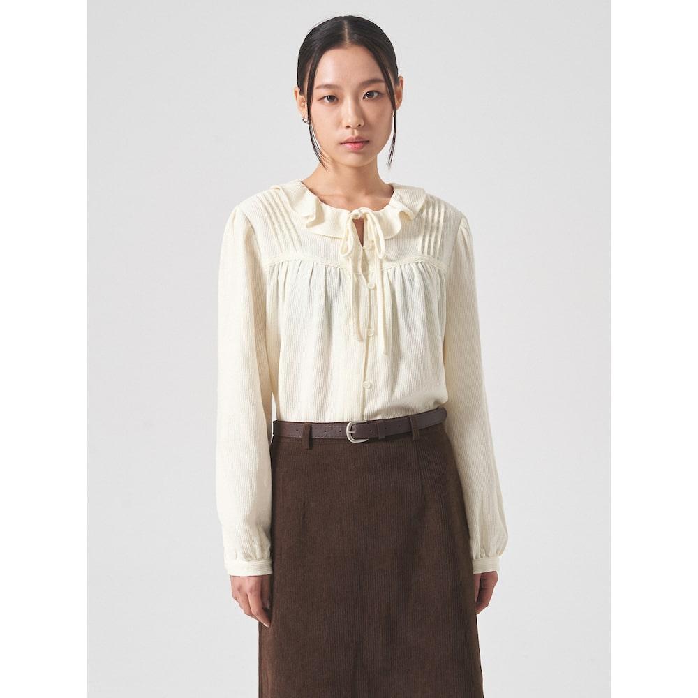 8Seconds Frill Pintuck Blouse Ivory Ivory/S