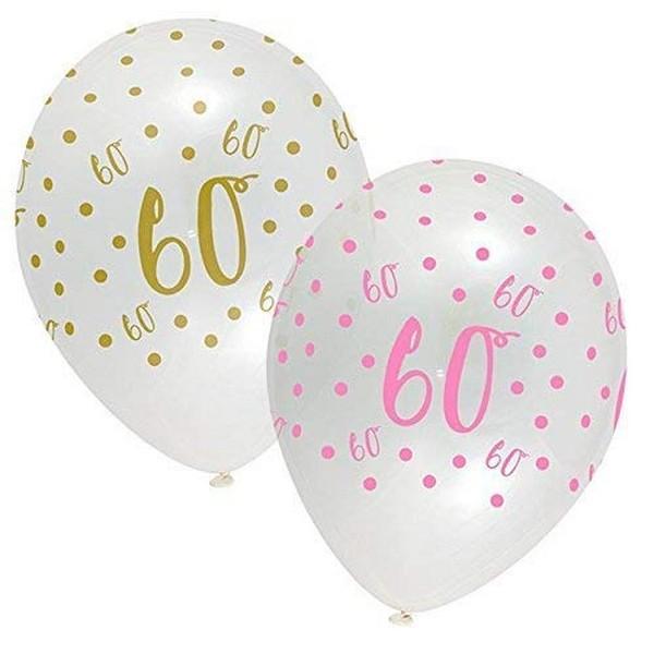 Creative Party Latex 60th Birthday Balloons (Pack of 6)