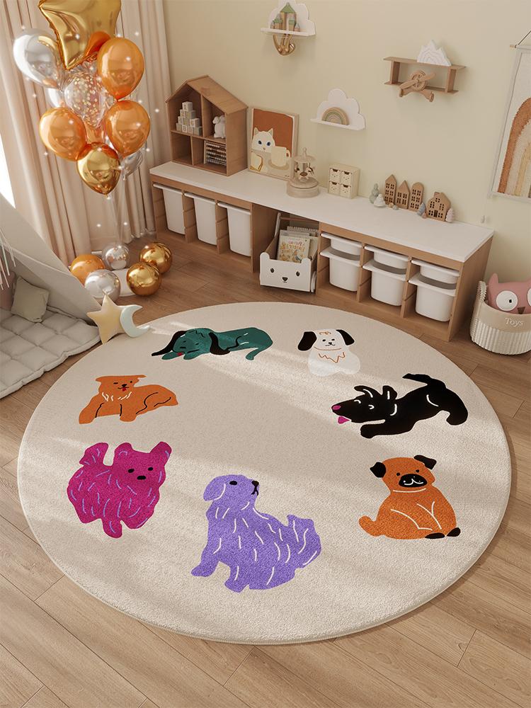 Household Winter New Children's Room Carpet Bedroom Bedside Rug Waterproof Swivel Chair Floor Cushion Home Decor