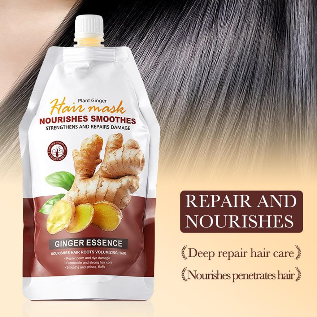 Ginger Infused Nourishing Hair Mask for Dry Damaged and Curly Hair to Restore Smoothness and Repair with Natural Plant Conditioner 1 Piece