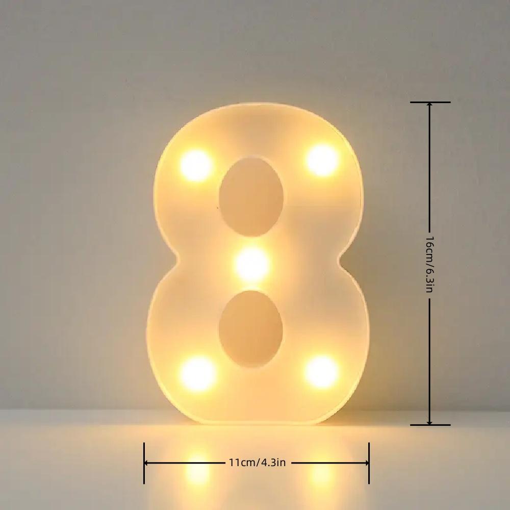 1PC LED Alphabet&Number Lights For Home,Wedding,Proposal,Birthday,Party,Photo Prop, Battery Powered White Decorative Night Light