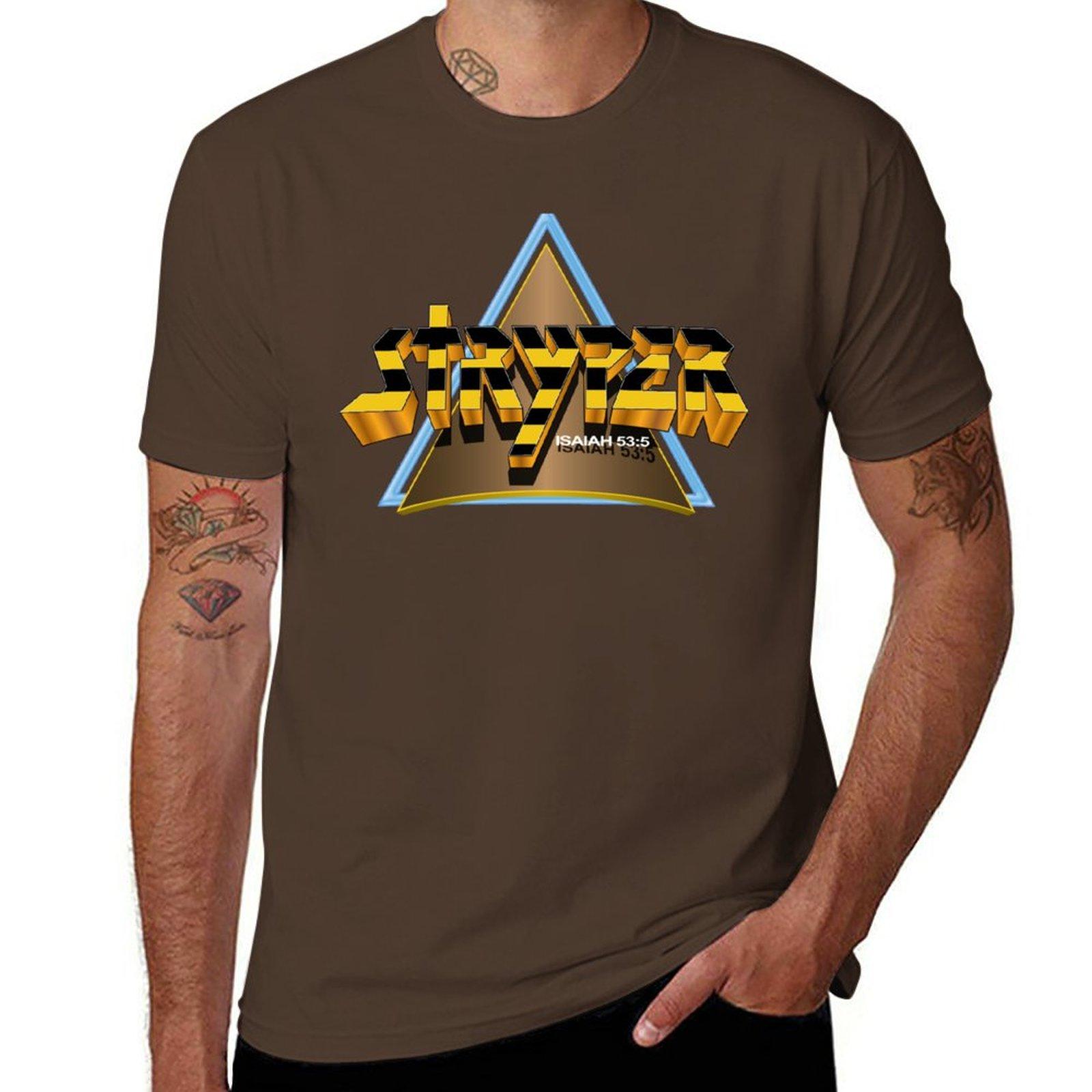 XIXI Fashion Stryper - Logo met Driehoek T-shirt aangepaste sportfans oversized t-shirts voor heren 4XL