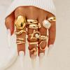 Accessories, versatile stacked wind special-shaped pearl ring, irregular dripping flower ring set