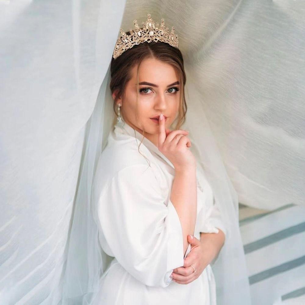 Baroque Queen Crown Vintage Hair Accessories Durable Bridal Crown Tiaras  Wedding