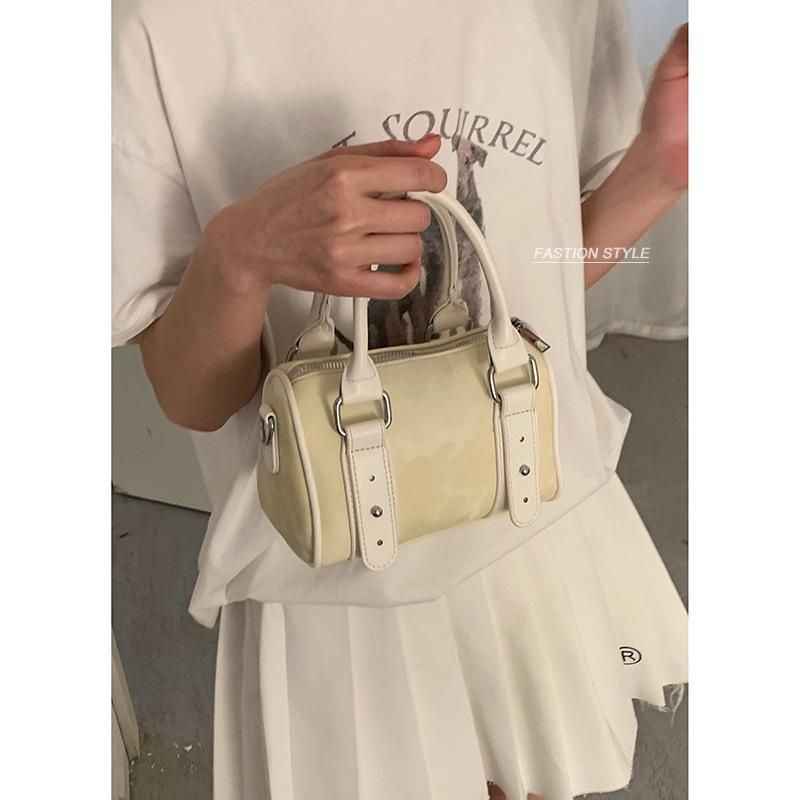 Summer contrasting color portable bowling bag women's 2025 new fashion pillow bag versatile shoulder bag messenger bag